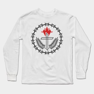 The cross of Jesus framed with a crown of thorns Long Sleeve T-Shirt